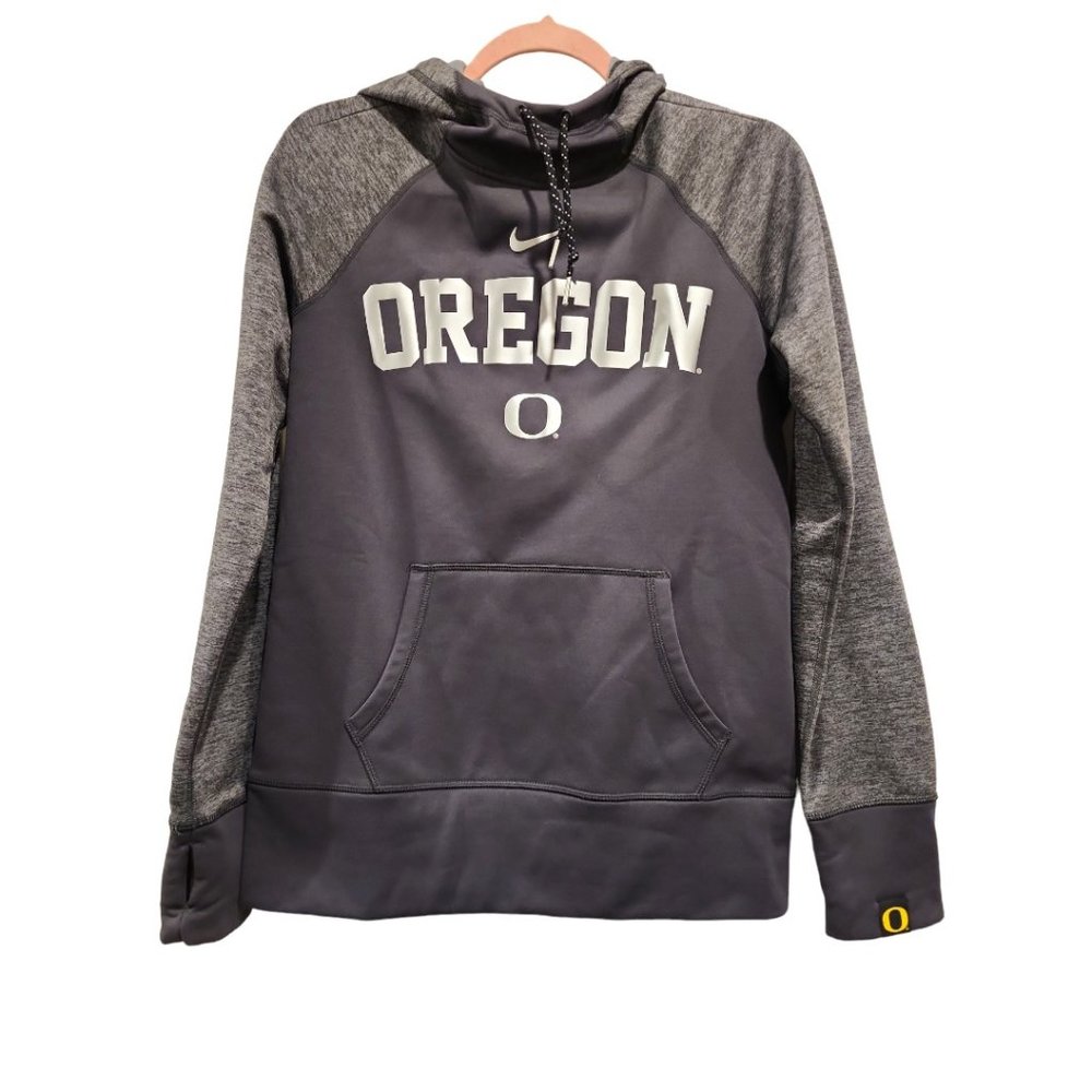 Nike Therma Fit Oregon Ducks Hoodie- Grey Medium